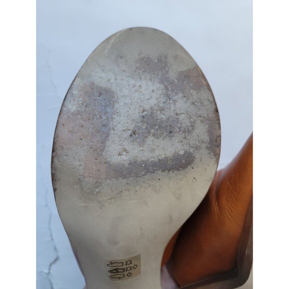 J.Crew Malow Cognac Leather Slide Mules Women’s Size 10 Business Casual Modern - Picture 8 of 11